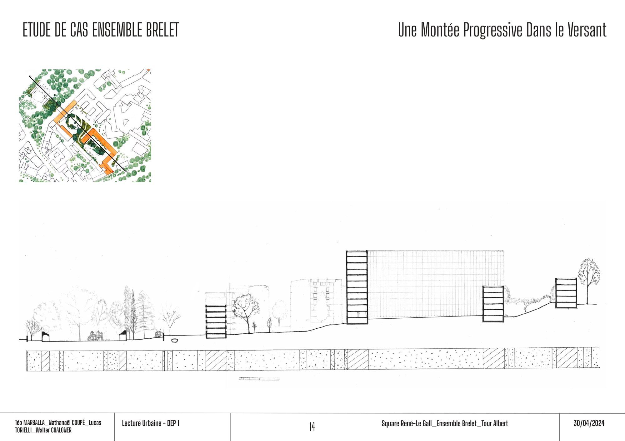 Ensemble Brelet : coupe de la montée progressive dans le versant