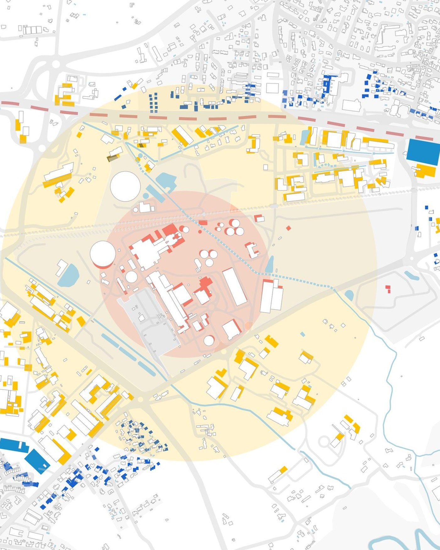 Plan du territoire nord de Gardanne : la zone d'activité de la Palun et ses abords